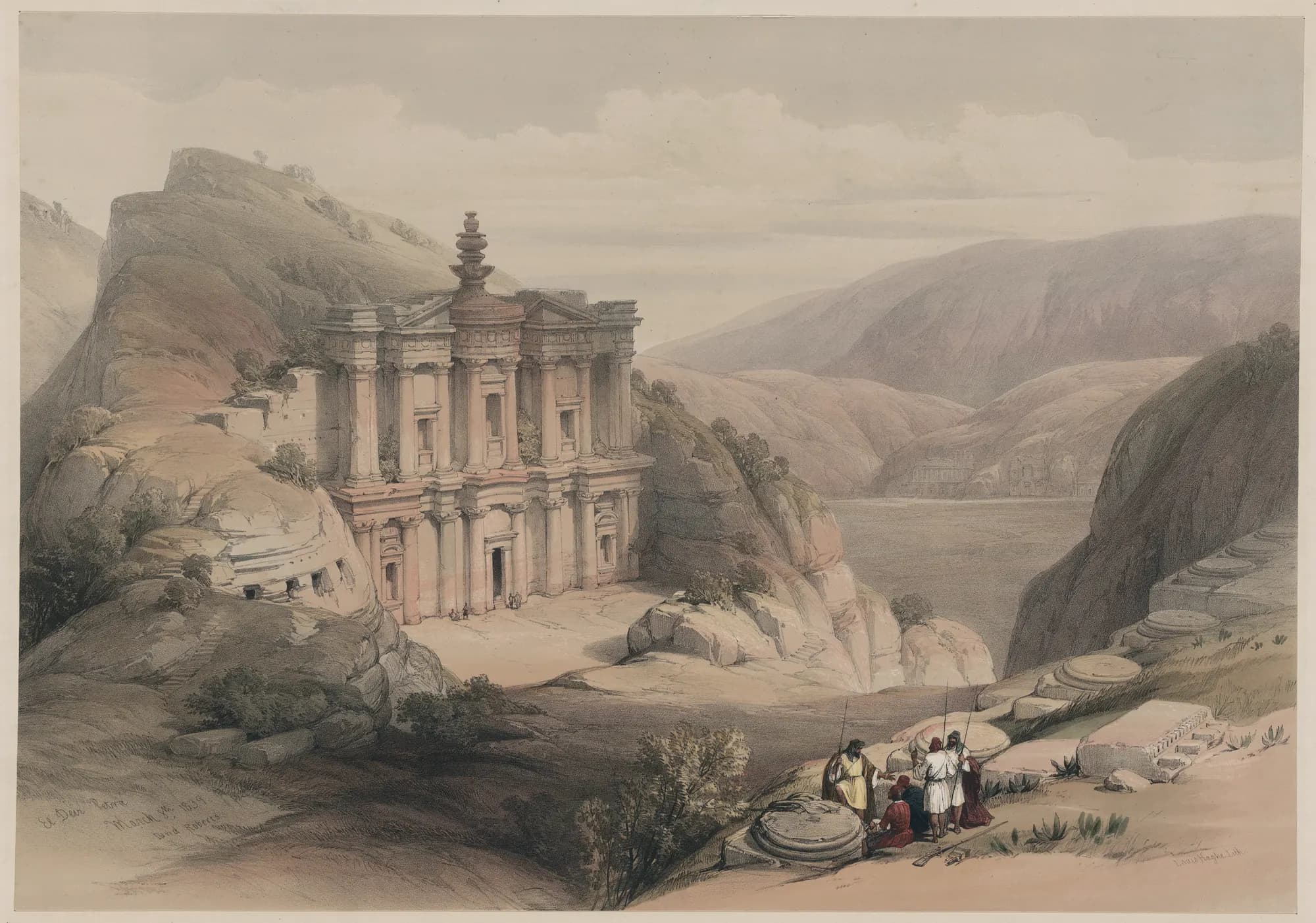 El Deir, Petra, David Roberts, 1839, Library of Congress