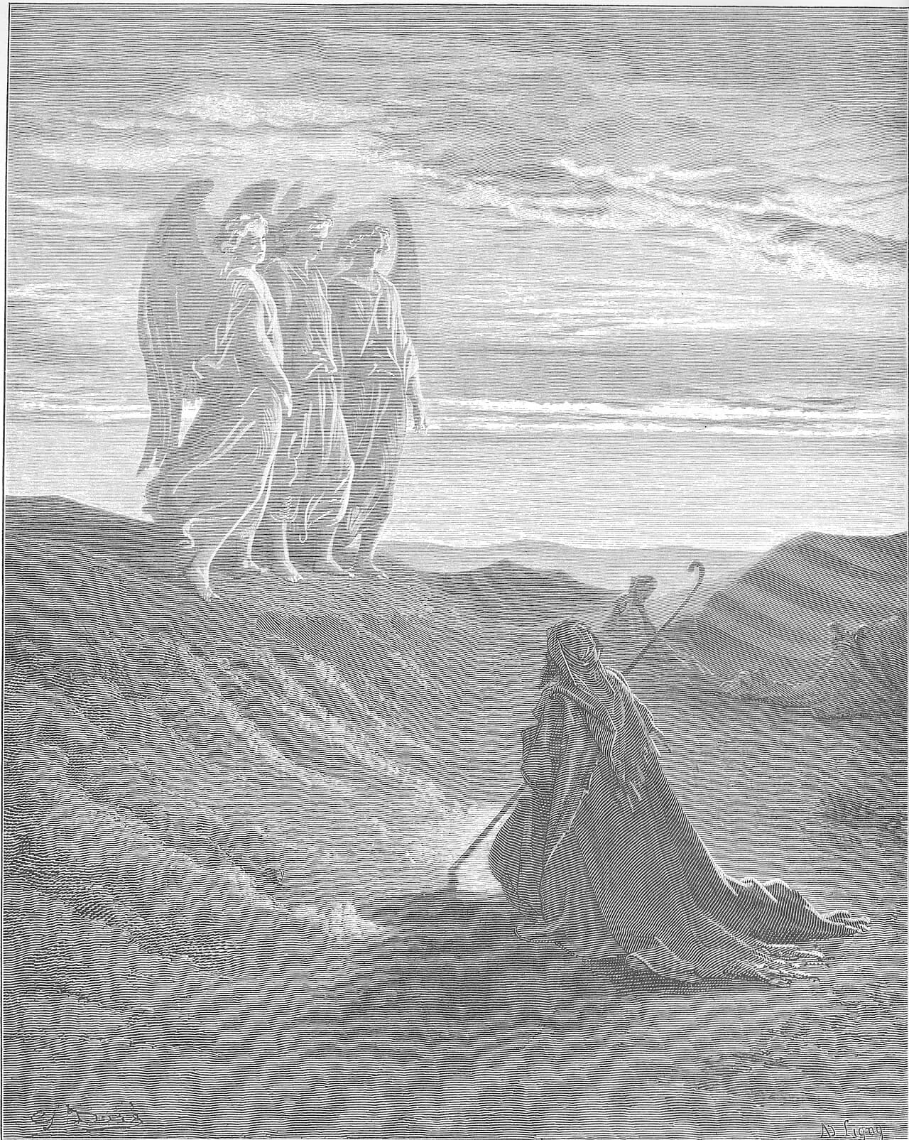 The three visitors at the oaks of Mamre, Genesis 18:2