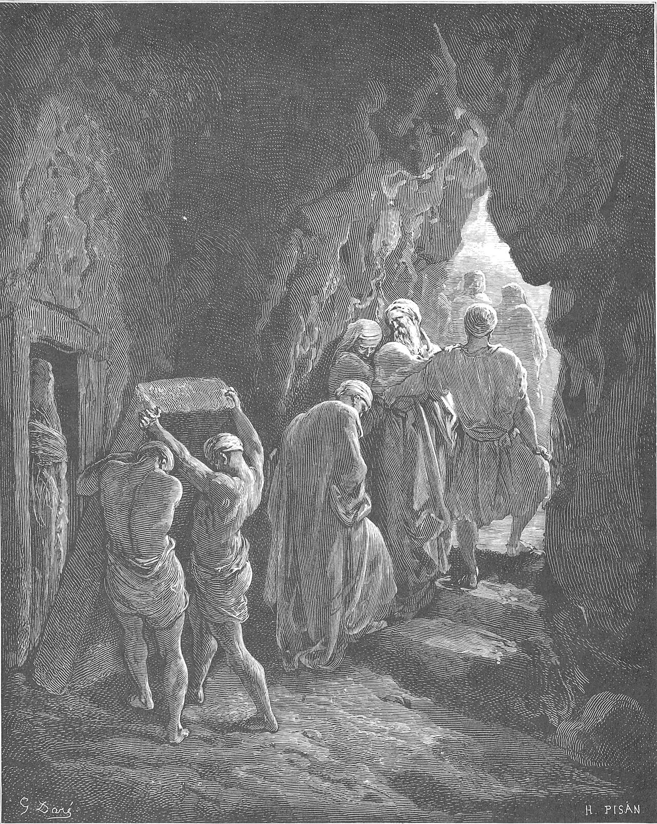 Sarah carried to the cave Abraham had just bought, Genesis 23:19