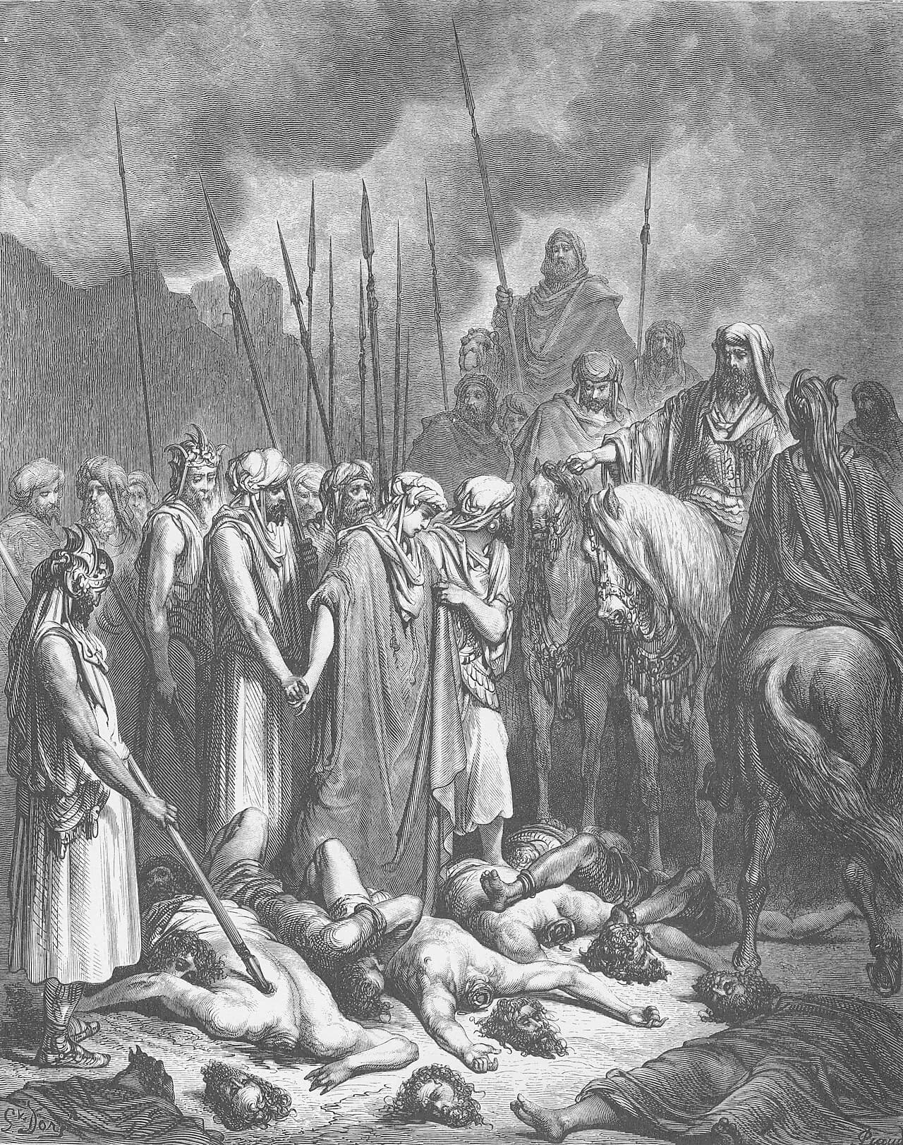 Joshua Spares Rahab, Gustave Doré, 1866. Public domain.