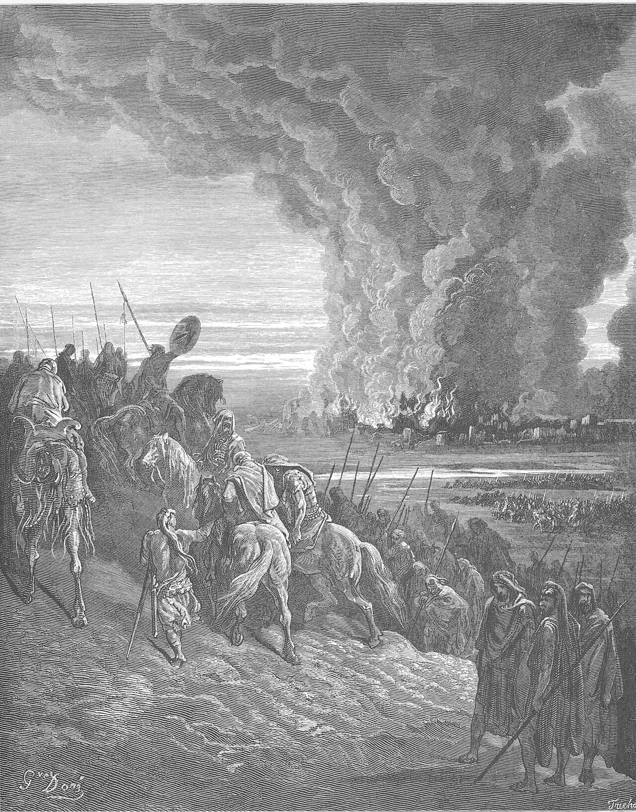 Joshua burns Ai, Joshua 8:28. This is the verse immediately before the ceremony on Ebal. The mountain itself is not pictured anywhere on this site.