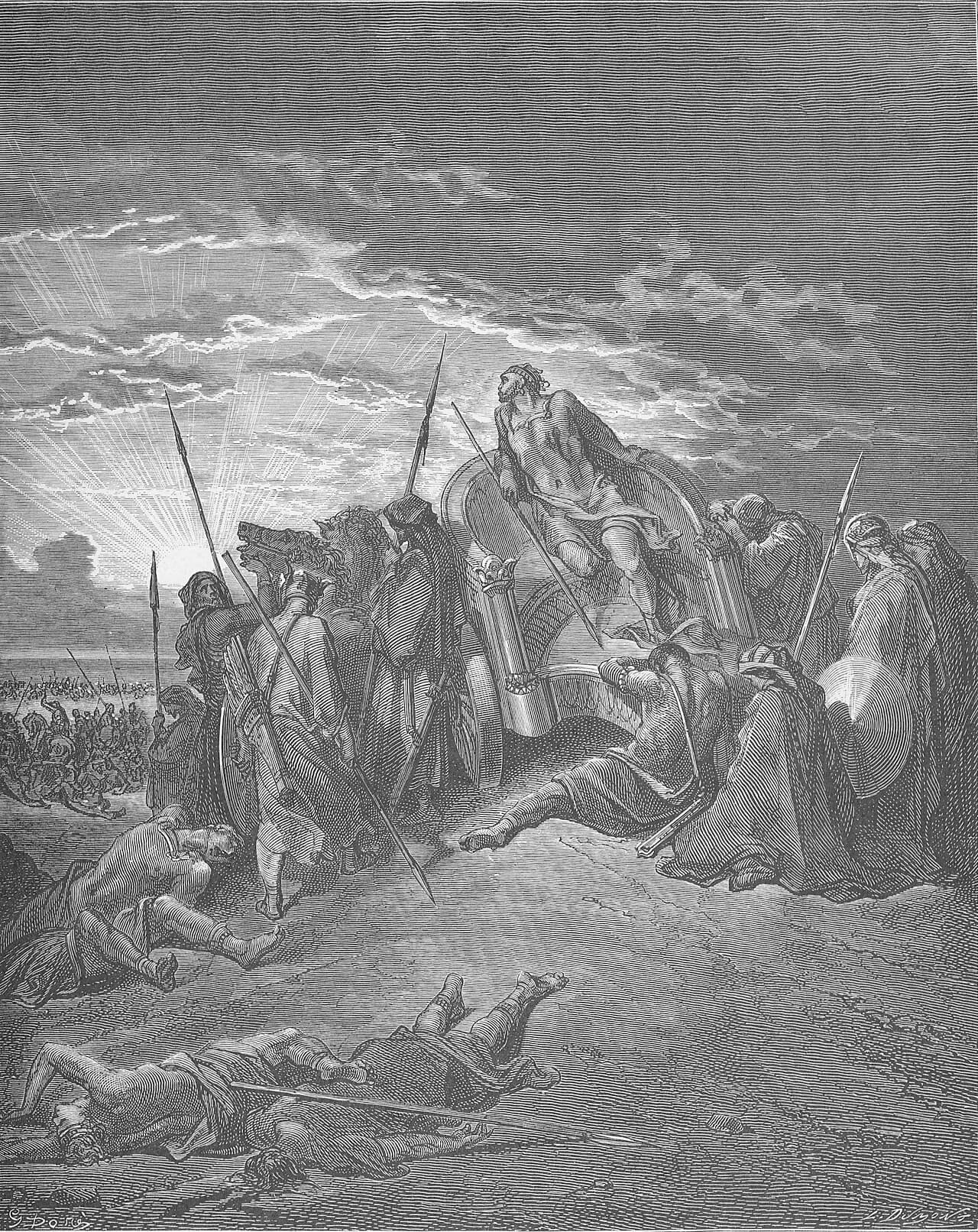 The Death of Ahab — Gustave Doré, The Holy Bible (1866), public domain