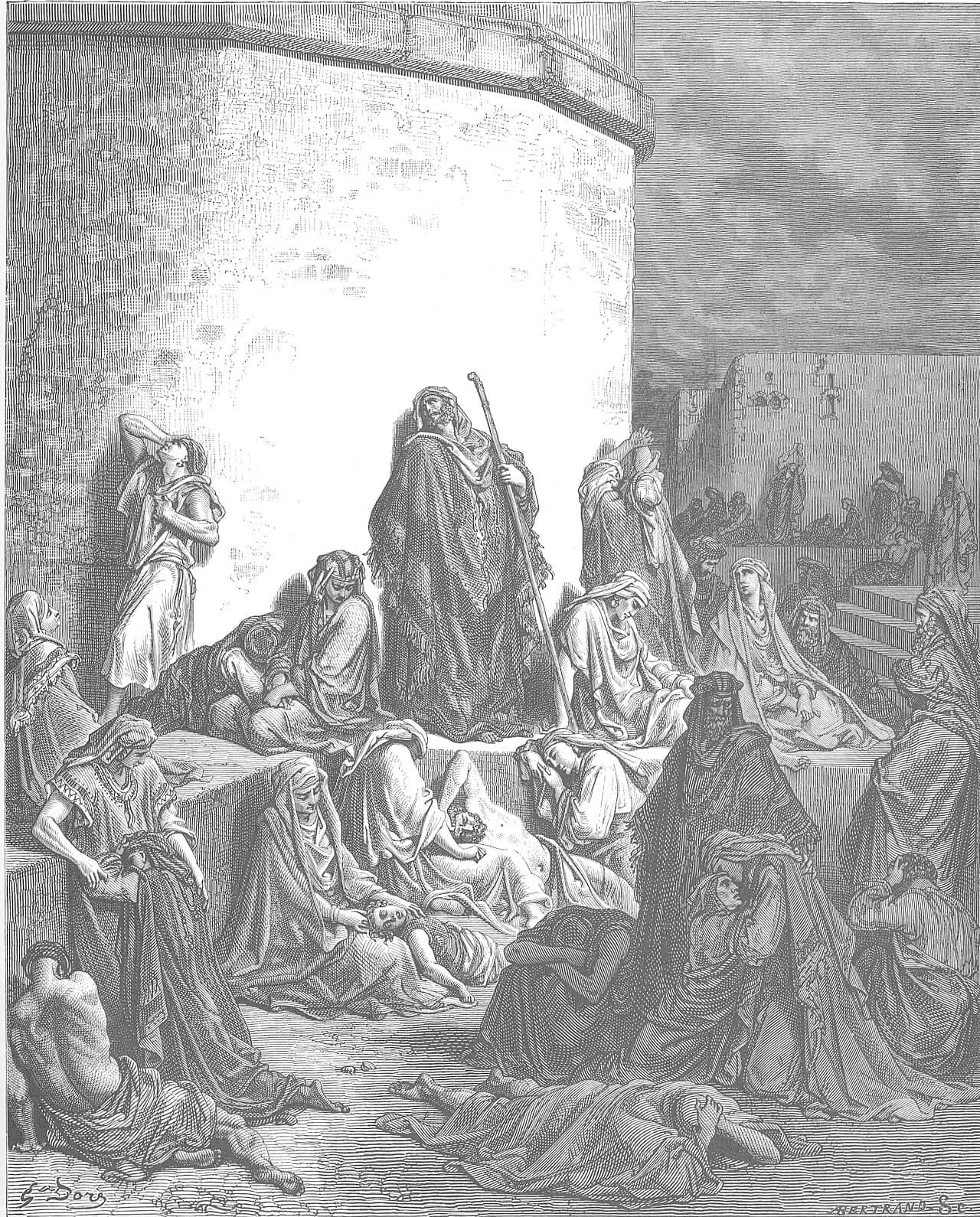People Mourn over the Destruction of Jerusalem, Gustave Doré, 1866