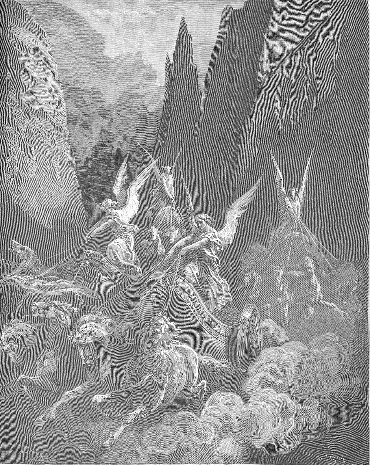Zechariah's Vision of Four Chariots, Gustave Doré, 1866