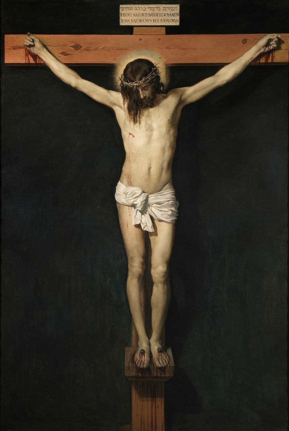 Christ Crucified: the crucified Christ alone against a dark ground