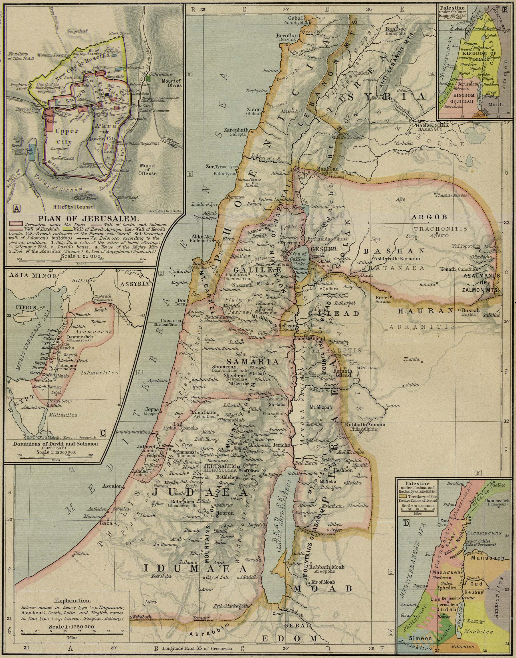 Reference map of ancient Palestine