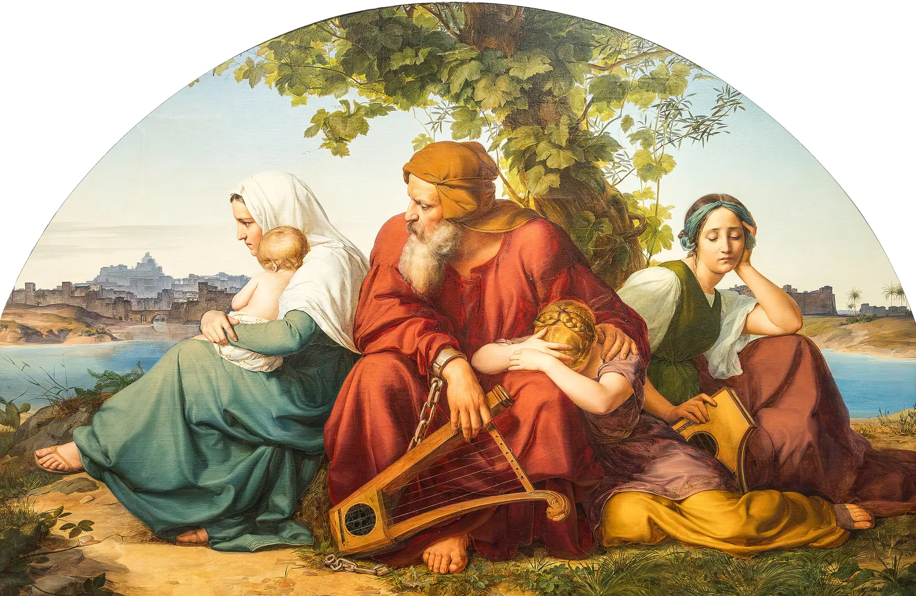 Jews Mourning in Exile, Eduard Bendemann, 1832, Wallraf-Richartz-Museum. Public domain.