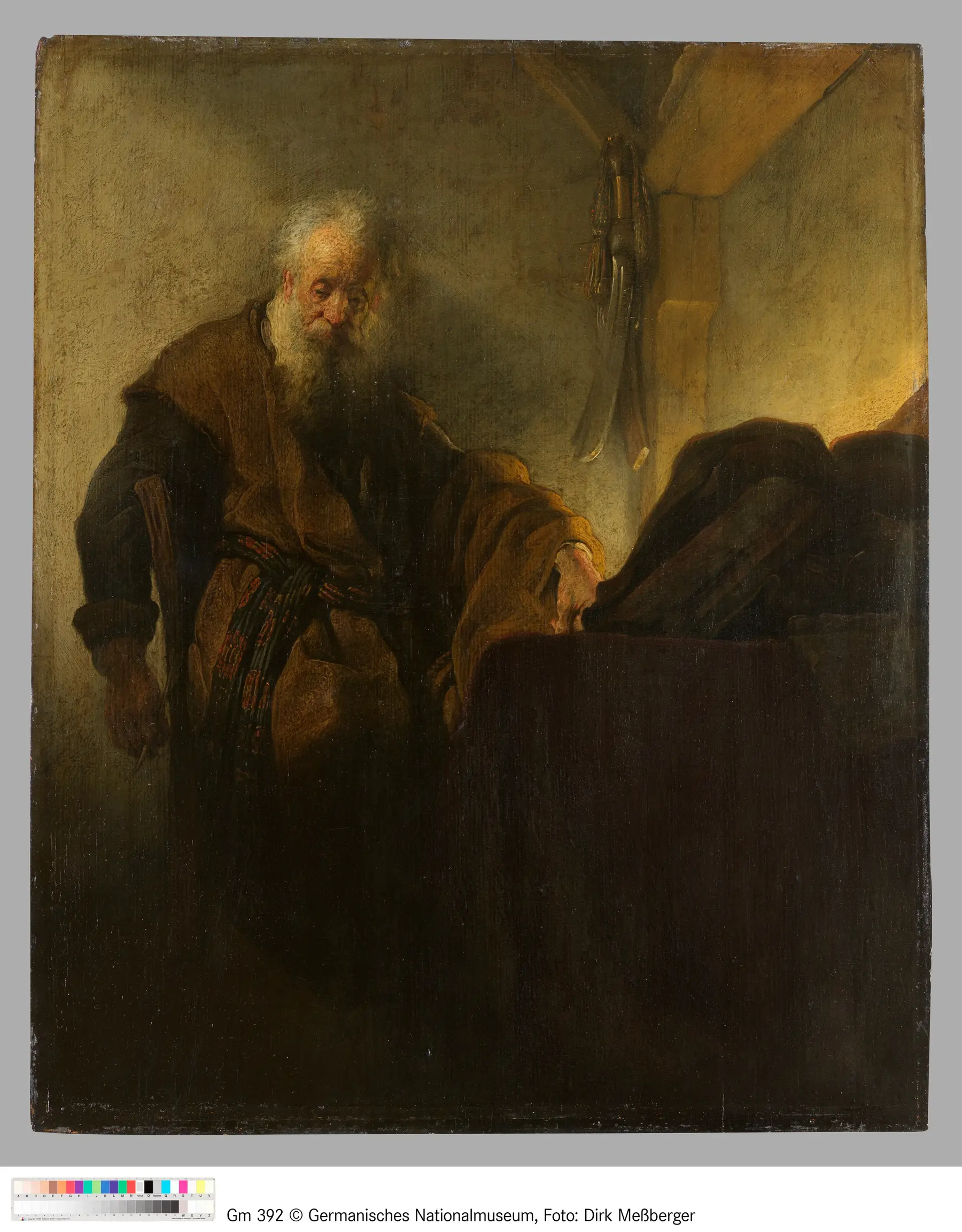 The Apostle Paul in Contemplation, Rembrandt, 1630, Germanisches Nationalmuseum. Public domain.
