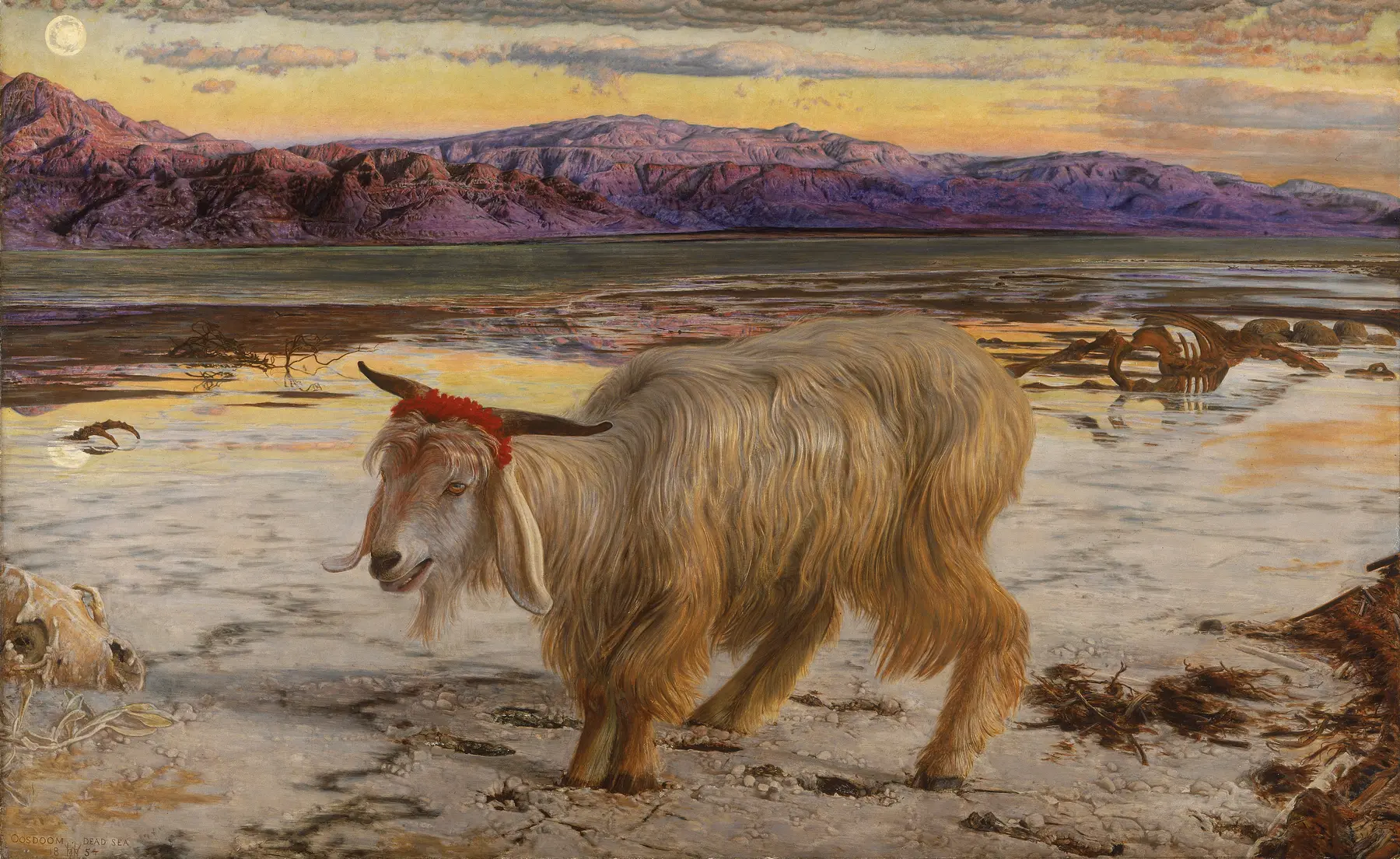 The Scapegoat, William Holman Hunt, 1854. Public domain.