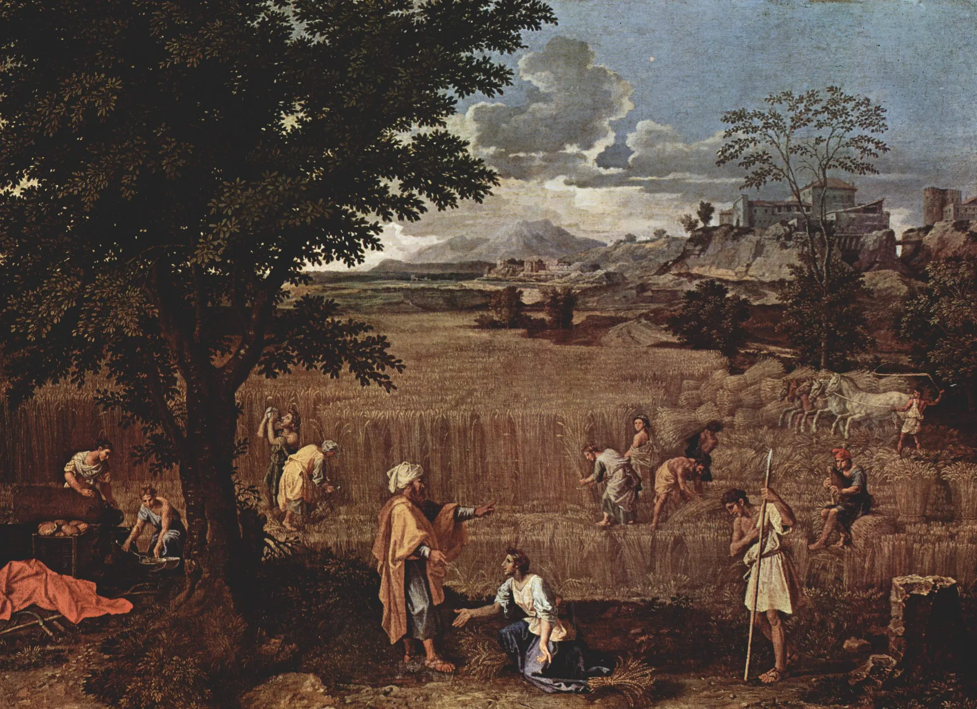 Summer, or Ruth and Boaz, Nicolas Poussin, 1660 to 1664. Public domain.