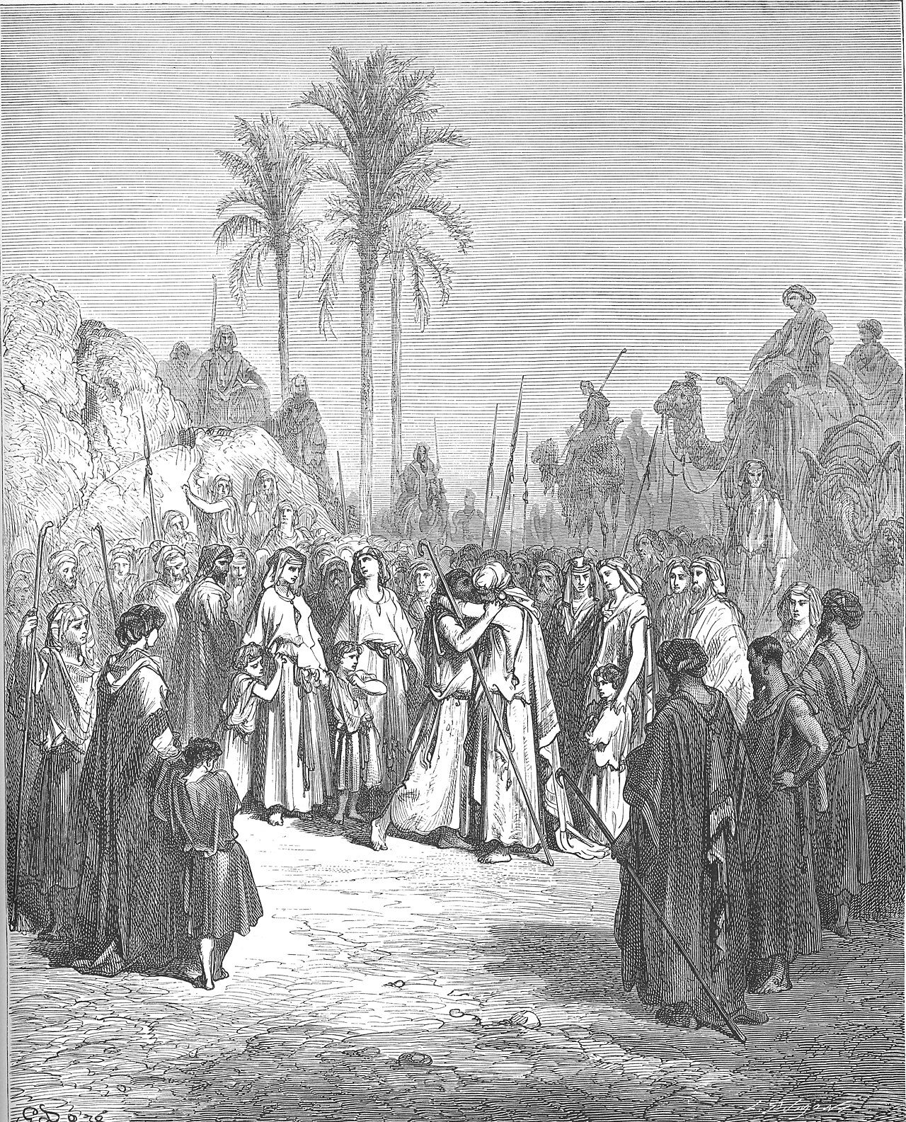 Jacob and Esau Meet — Gustave Doré