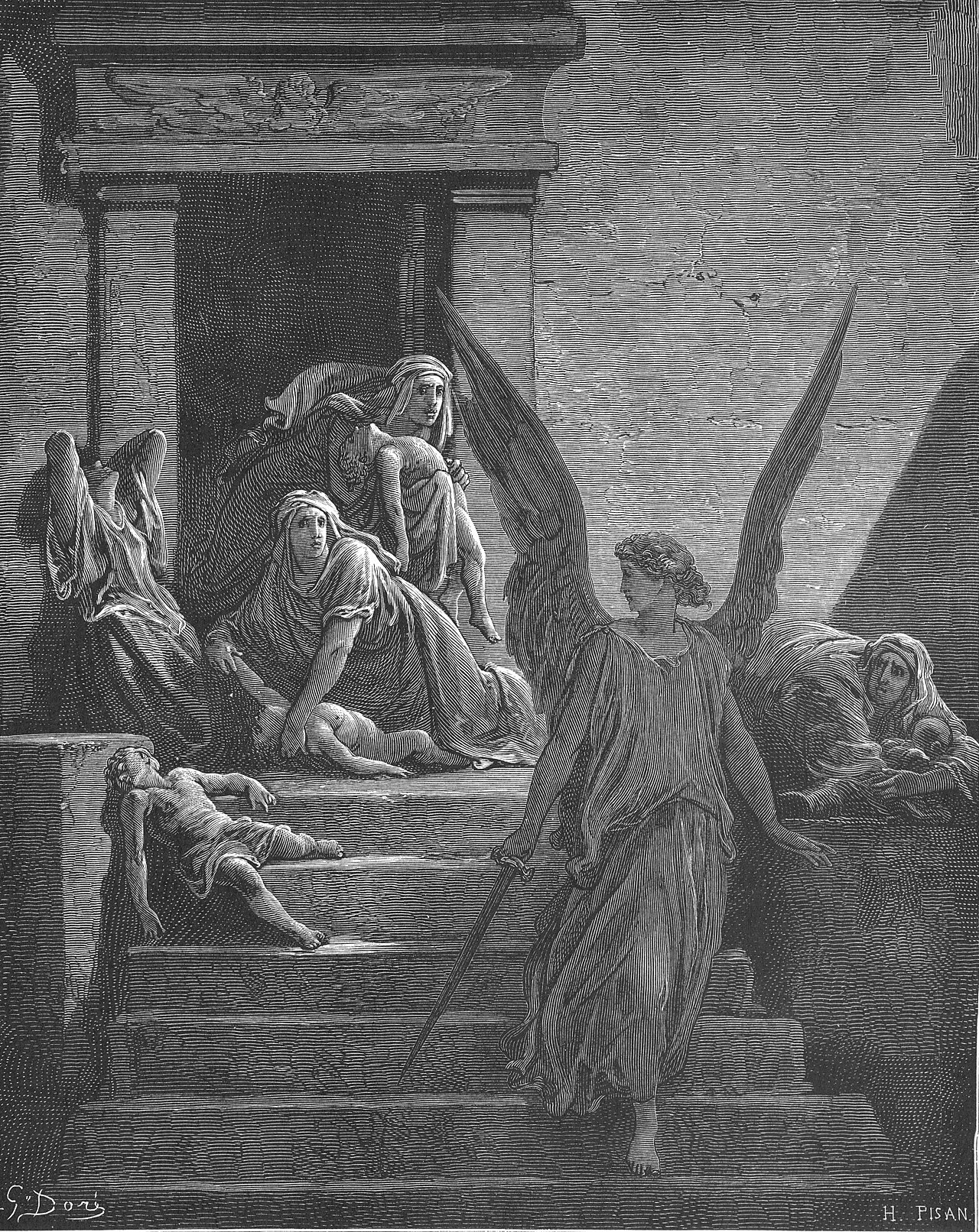 The Firstborn of the Egyptians Are Slain — Gustave Doré
