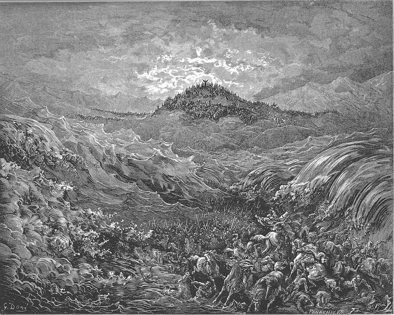 The Egyptians Drown in the Sea — Gustave Doré