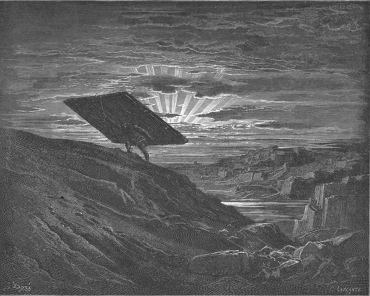 Samson with the gates of Gaza on his shoulders, carried toward the hill facing Hebron, Judges 16:3