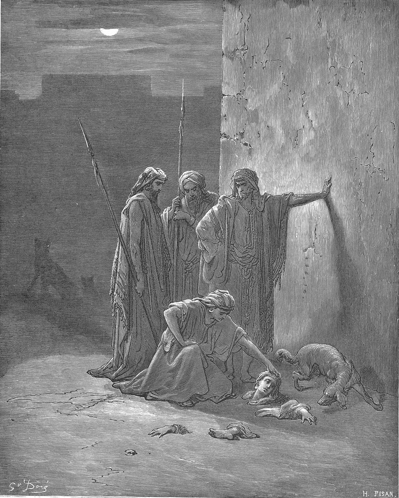 Jehu's Companions Find Jezebel's Remains — Gustave Doré