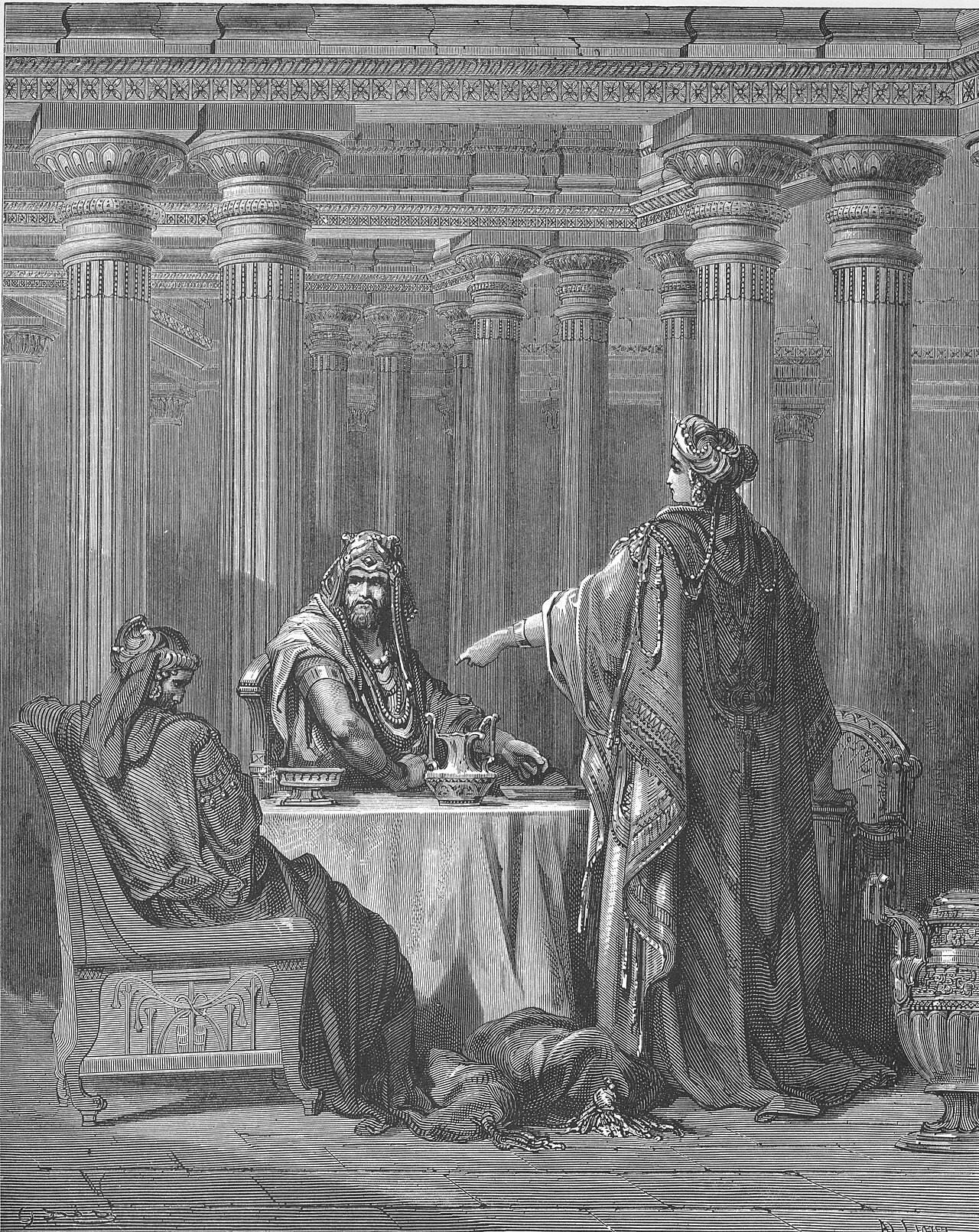 Esther Accuses Haman — Gustave Doré