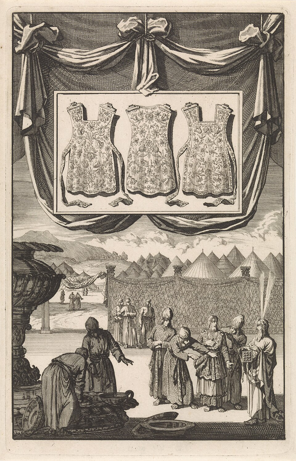 after Bernard Picart (attrib.), Aaron Is Fitted with the Breastplate (Hoshen) (c. 1700)