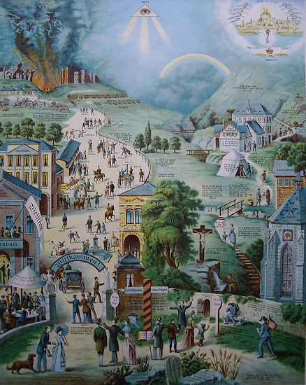 The Broad and the Narrow Way — the 1866 lithograph picturing the two roads of Matthew 7:13–14