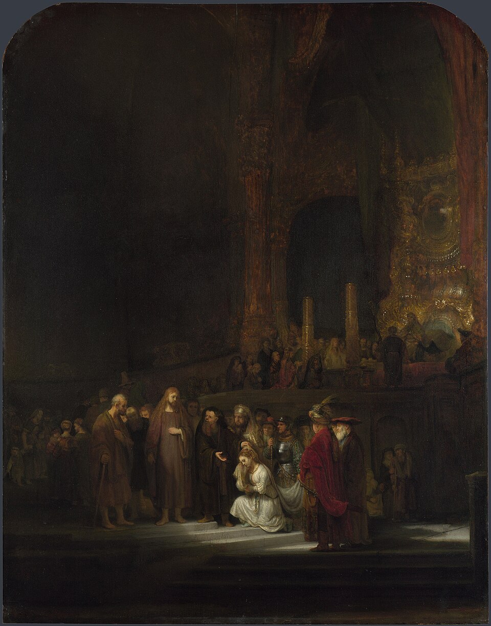 Christ and the Woman Taken in Adultery — Rembrandt