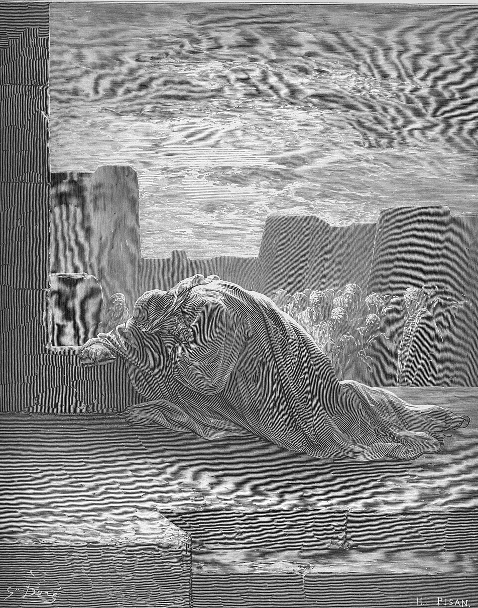 Gustave Doré, Ezra Kneels in Prayer (1866)