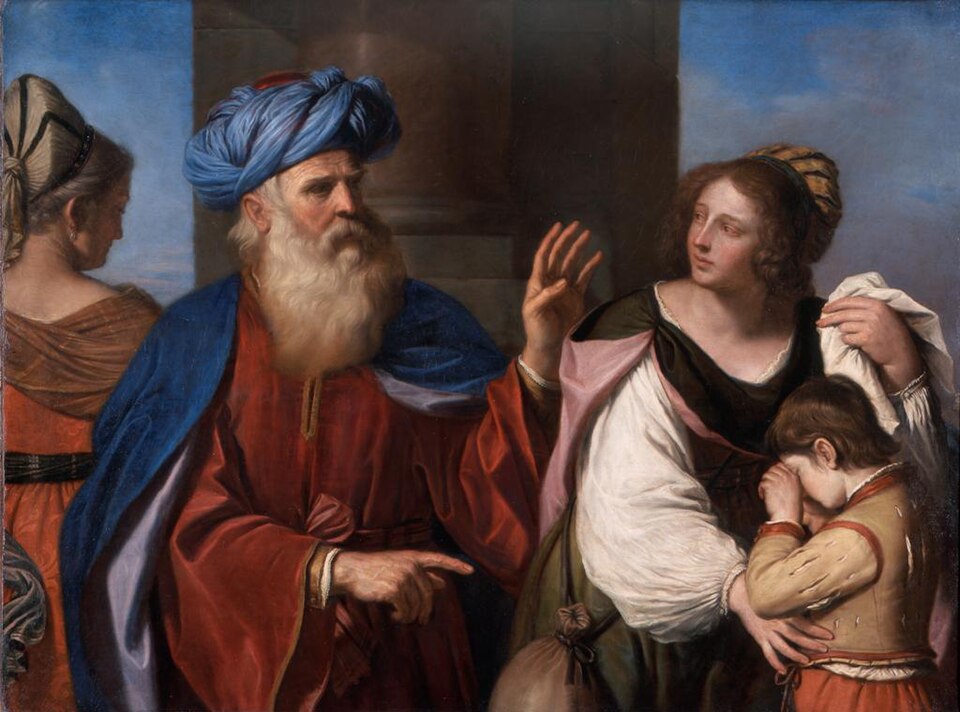 Guercino, Abraham Casting Out Hagar and Ishmael (1657)