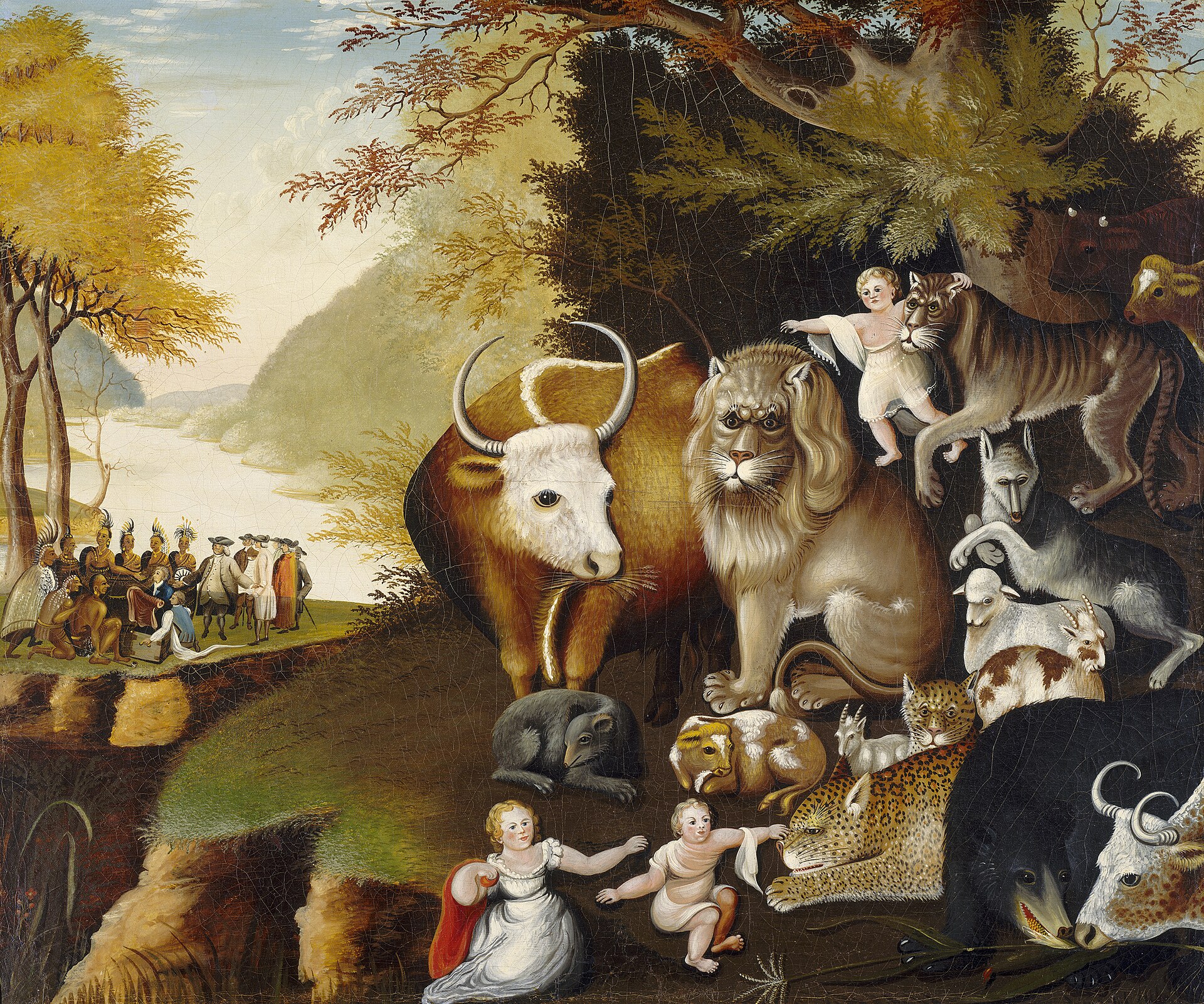 Peaceable Kingdom. Edward Hicks, c. 1834