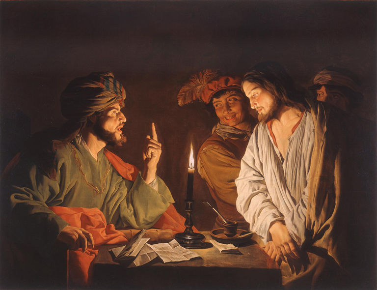 Matthias Stom, Christ before Caiaphas (c. 1630)