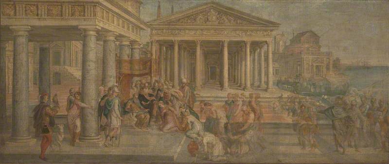The Queen of Sheba before King Solomon, Lambert Sustris