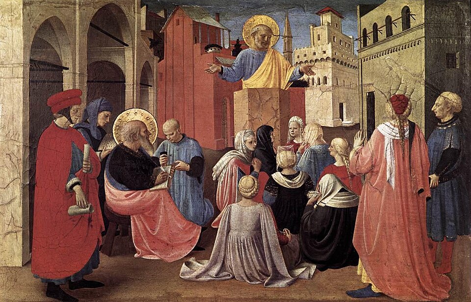 St Peter Preaching in the Presence of St Mark — Fra Angelico