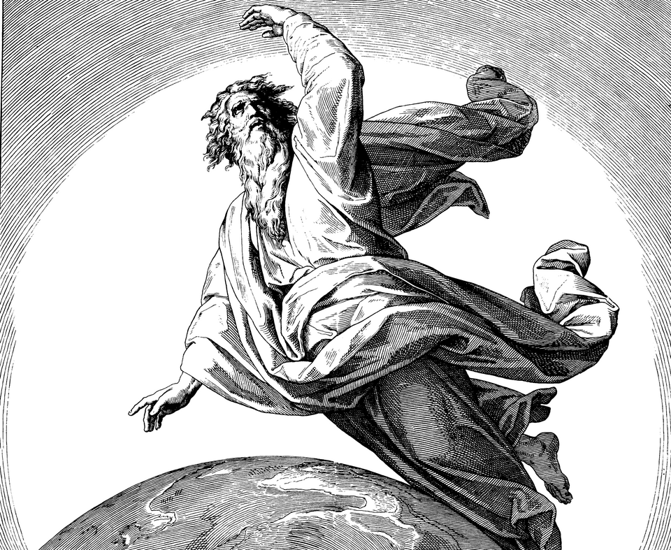 The Second Day, God dividing the waters (Genesis 1:6) — Julius Schnorr von Carolsfeld