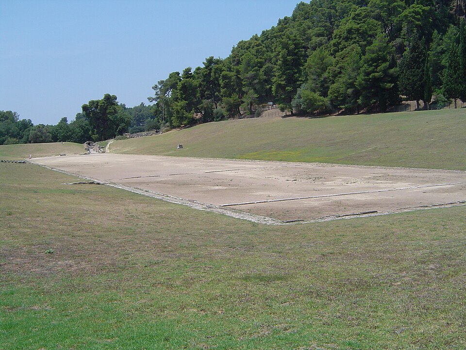 The ancient Olympic race track at Olympia, Greece — Photograph by Dwaipayanc