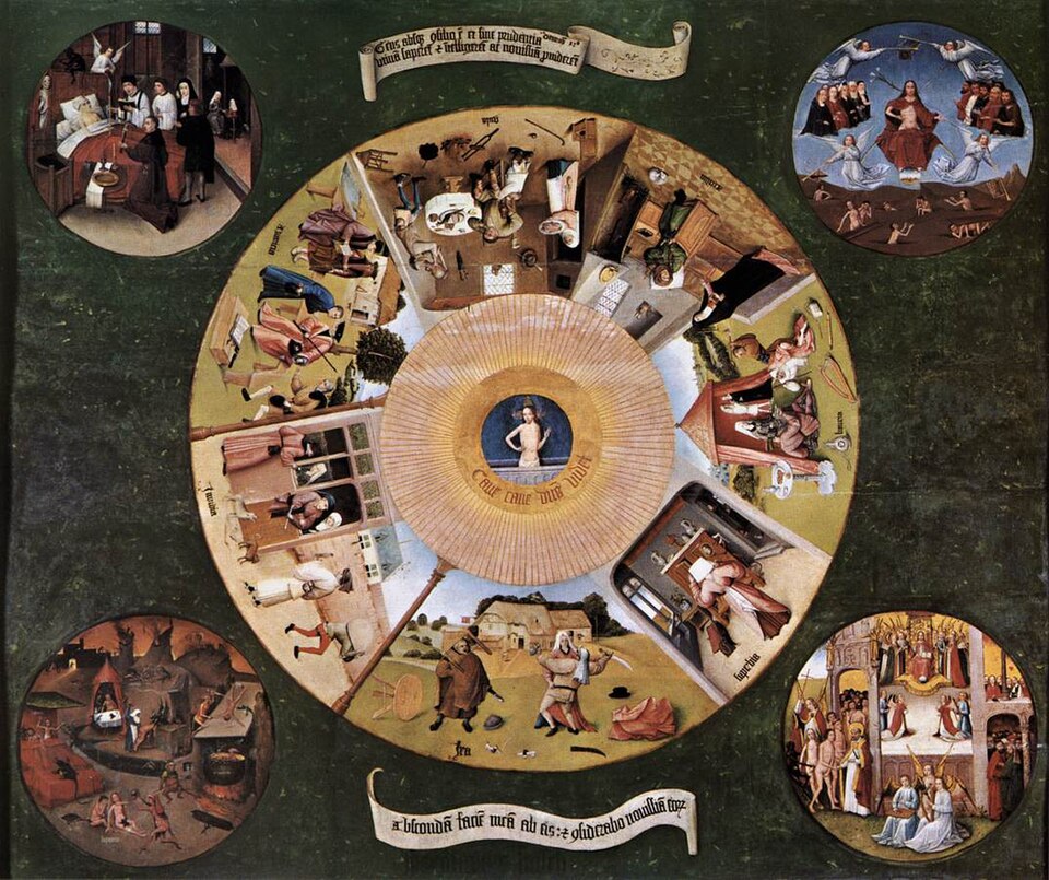 The Seven Deadly Sins and the Four Last Things — Hieronymus Bosch or follower