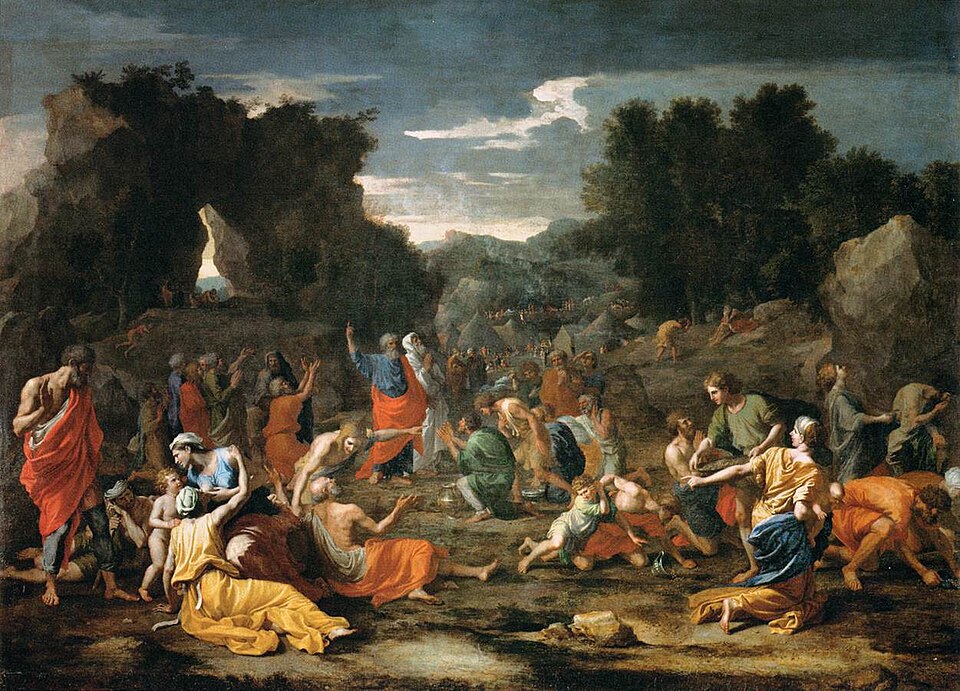 The Israelites Gathering the Manna in the Desert — Nicolas Poussin