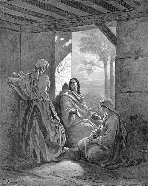 Jesus with Mary and Martha at Bethany