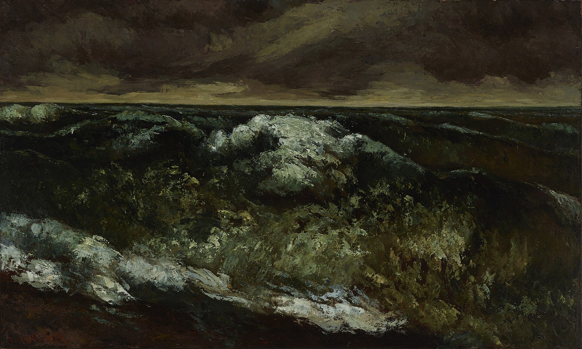 The Wave. Gustave Courbet, not stated on the file page. Dallas Museum of Art. Public domain.