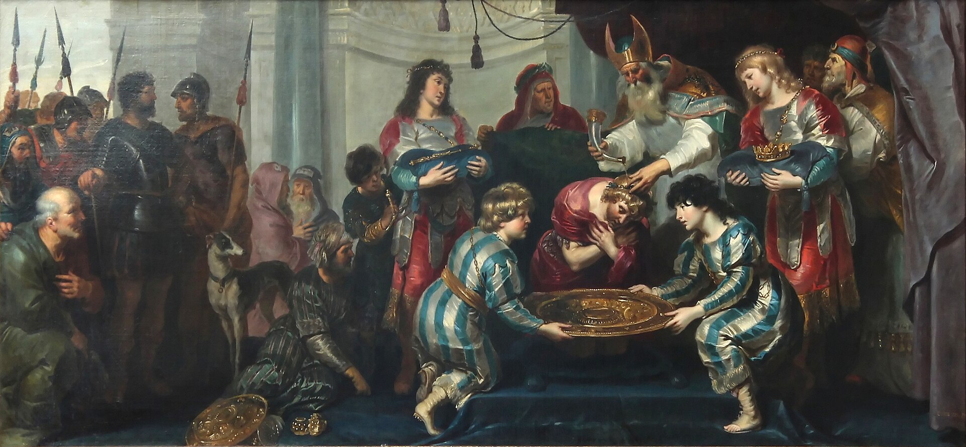 The anointing of Solomon. Cornelis de Vos, 17th century. Wikimedia Commons. Public domain.