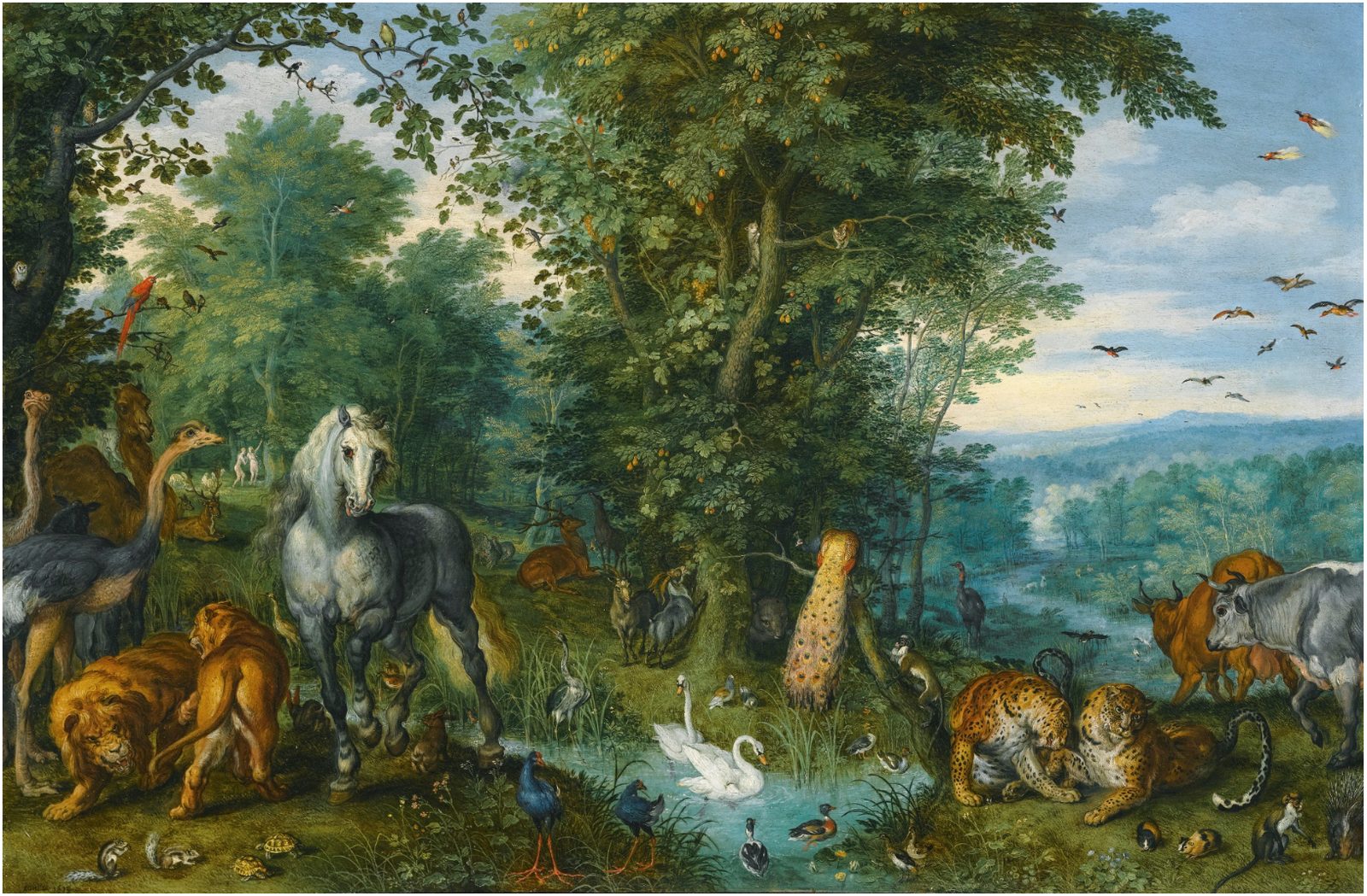 The Garden of Eden with the Fall of Man. Jan Brueghel the Elder, 1613. Wikimedia Commons. Public domain.
