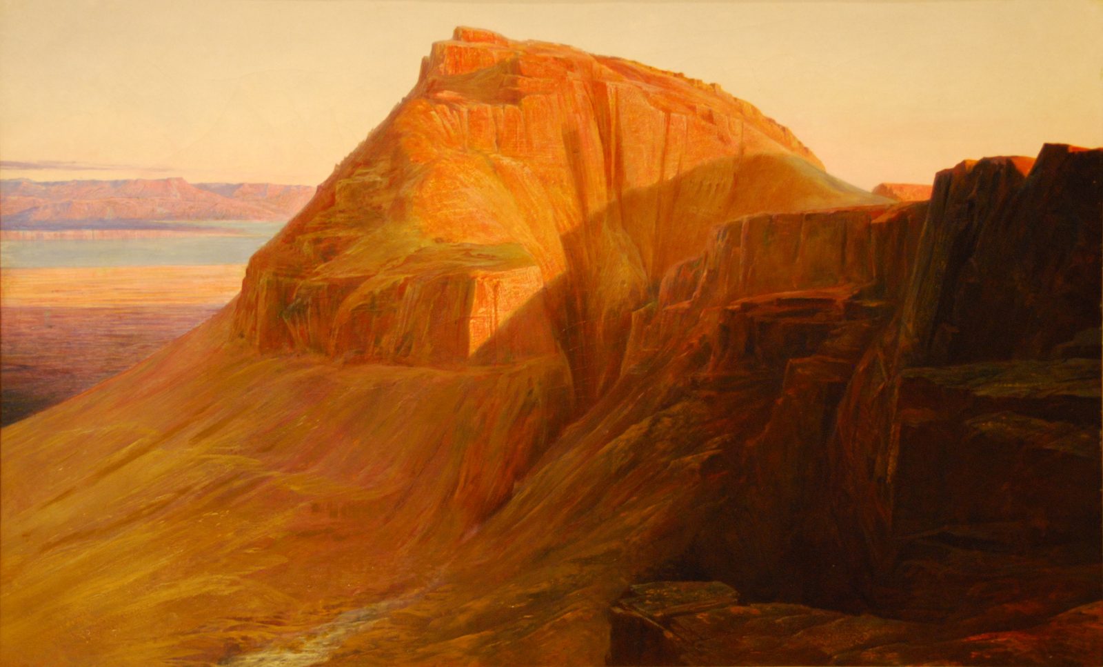 Masada on the Dead Sea. Edward Lear, 1858. Private collection. Public domain.