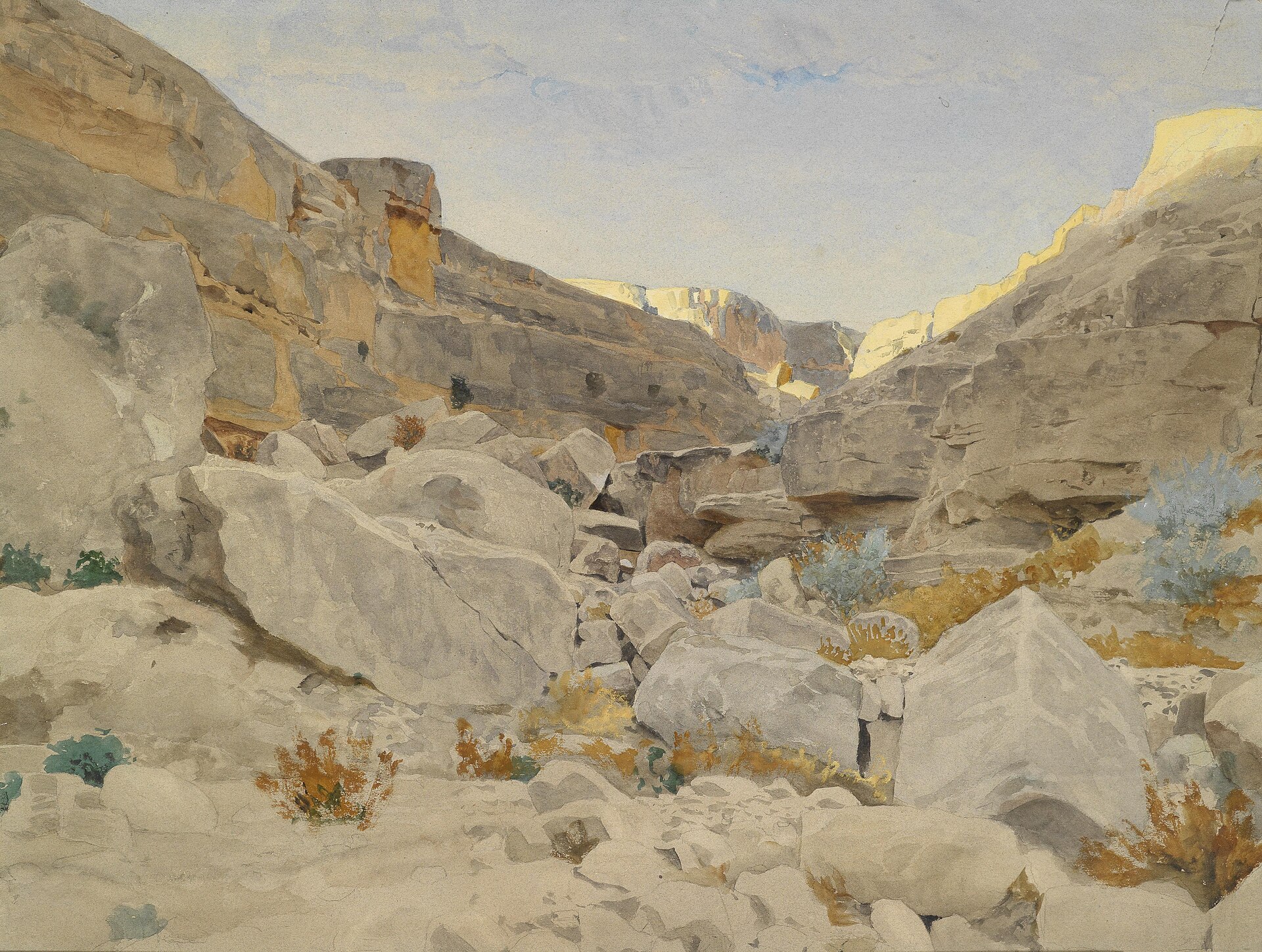 Landschaft in Sinai. Attributed to Adolf von Meckel, by 1893. Wikimedia Commons. Public domain.