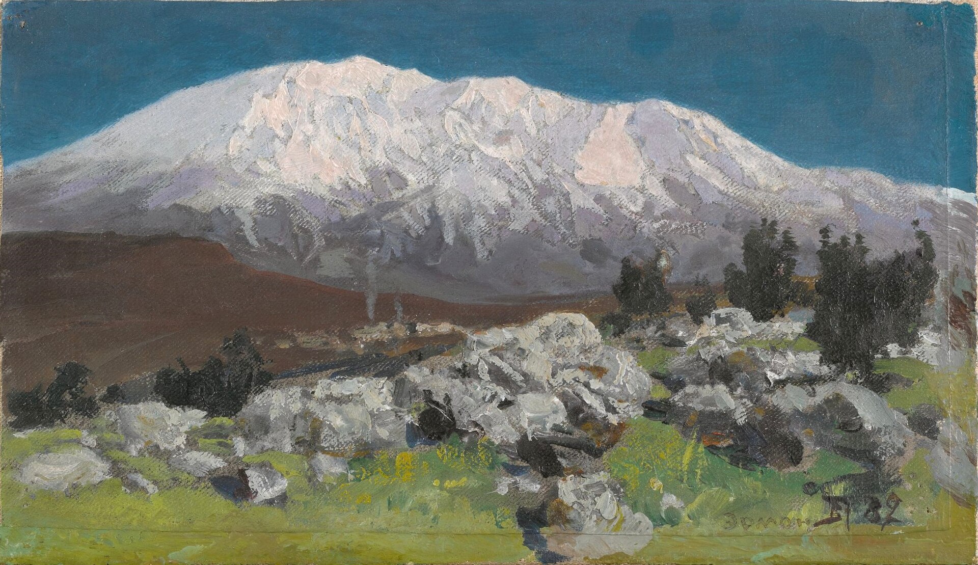 At the Foot of Mount Hermon. Vasily Polenov, 1882. Wikimedia Commons. Public domain.