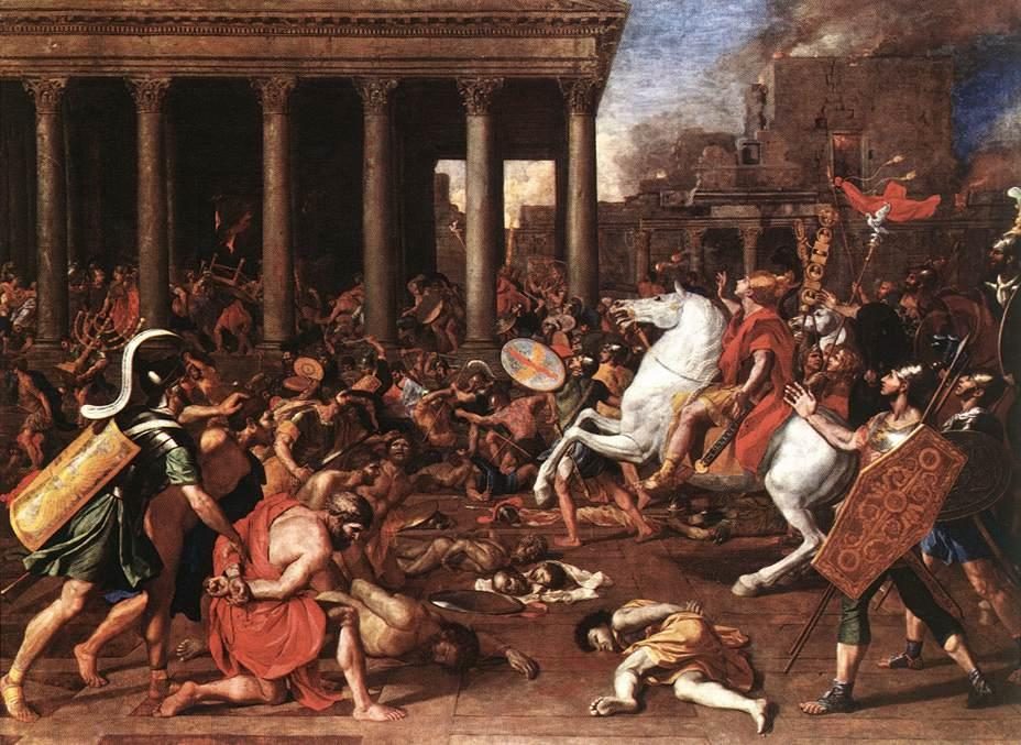 The Destruction of the Temple at Jerusalem. Nicolas Poussin, 1637. Wikimedia Commons. Public domain.