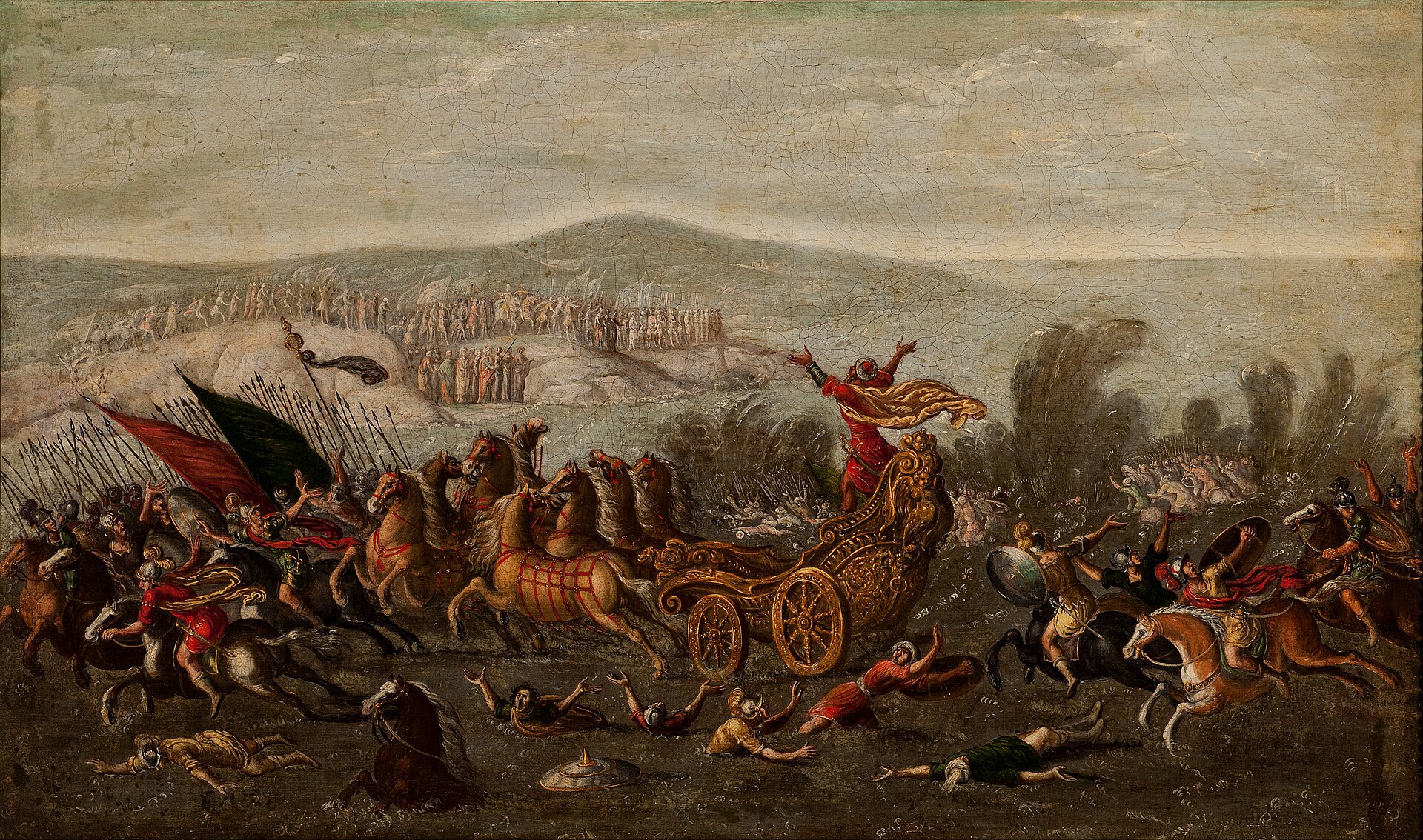 The Israelites crossing the Red Sea. Circle of Juan de la Corte, between 1630 and 1660. Wikimedia Commons. Public domain.