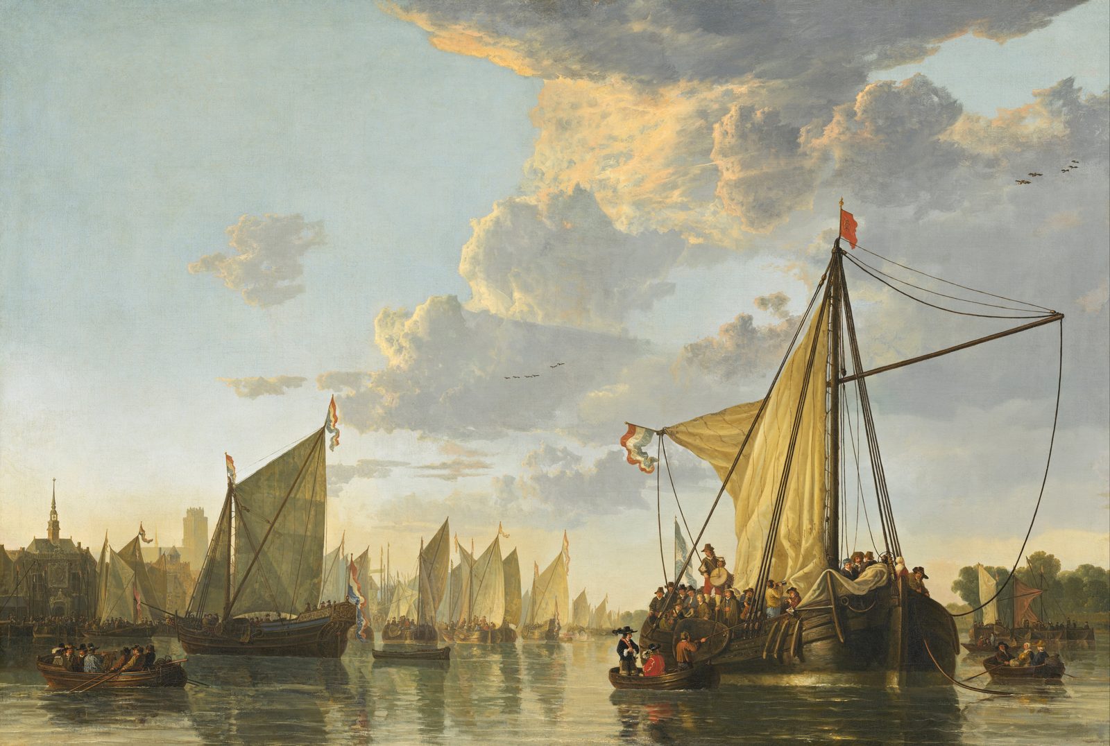 The Maas at Dordrecht. Aelbert Cuyp, circa 1650. Wikimedia Commons. Public domain.