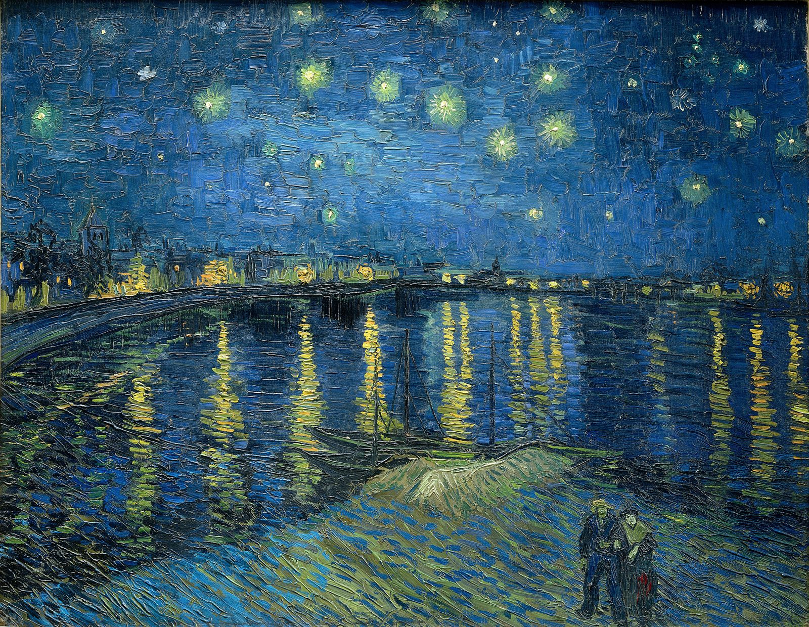 Starry Night Over the Rhone. Vincent van Gogh, 1888. Musee d'Orsay, Paris. Public domain.